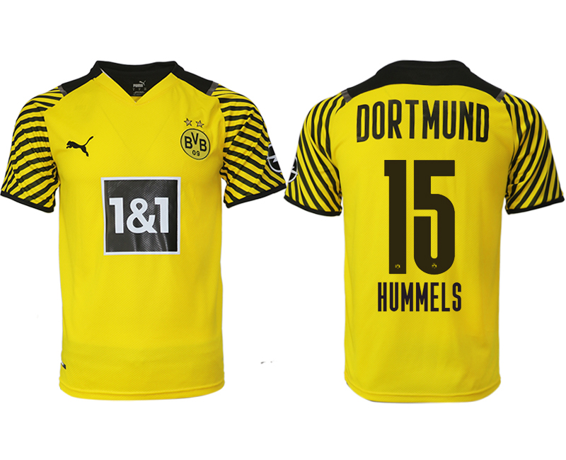 Men 2021-2022 Club Borussia Dortmund home yellow aaa version #15 Soccer Jersey